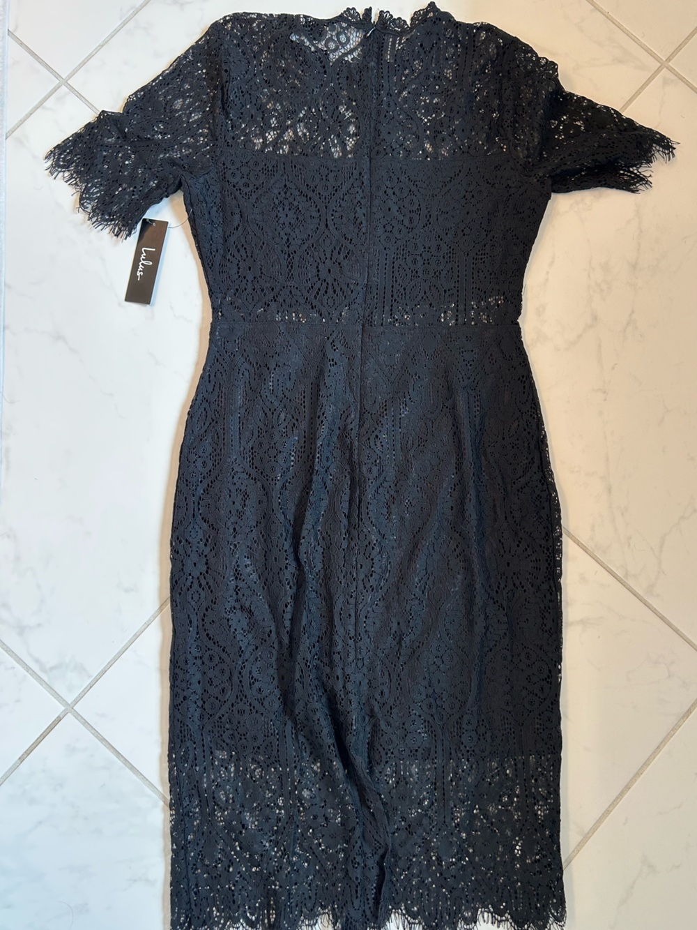 Lulu's Black Lace Midi Dress - Picture 3 of 5